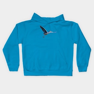 Heron in flight Kids Hoodie